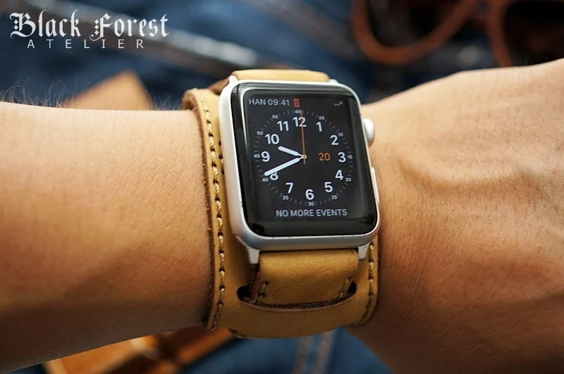 CUFF handgefertigt Leder Uhrenarmband incl. Lugs Adapter für Apple Watch (oder Apple Watch Sport) 42mm oder 38mm – Bild 3